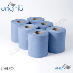 Enigma Centrefeed Roll Blue Recycled 6 Pack
