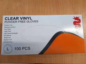 Vinyl Powder Free Glove Size Large 100 Pack