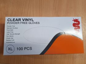 Vinyl Powder Free Glove Size X/Large 100 Pack
